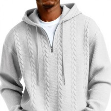 Mens Premium Half Zip Fleece Hoodie Warm Pullover Sweatshirt Winter Jacket S-XXL