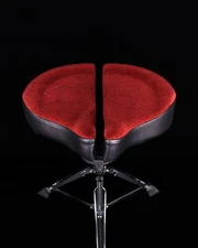 Ahead Spinal-G Drum Saddle, 3 Leg, Red Top / Black Sides