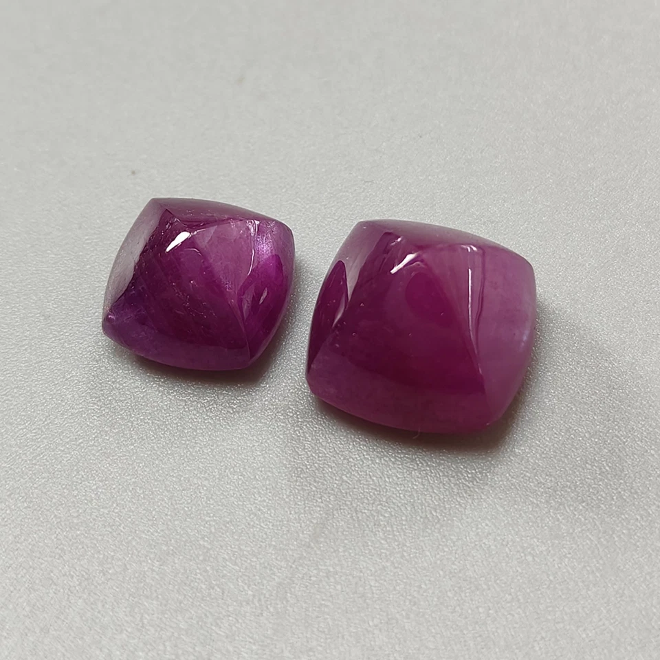 32.10cts Natural Purple Ruby Gemstone Cabochon Sugarloaf 12mm - 14mm 2pcs - Image 4 of 4