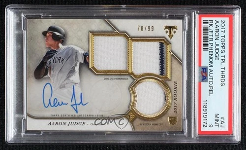 2017 Triple Threads Rookies and Future Phenoms 78/99 Aaron Judge PSA 9 Auto RC