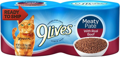 Meaty Paté with Real Beef Wet Cat Food, 5.5 Ounce Can (Pack of 4)