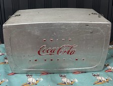 Vintage Aluminum Coca-Cola Cooler! 50s-60s Antique Ice Chest!
