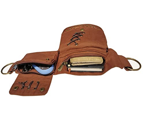 Renaissance Tasche Beintasche für Damen Renaissance Gürtel Festival Hüfte Oberschenkel Kaffee - Bild 5 von 6