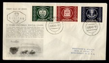 DR WHO 1949 AUSTRIA FDC UPU 75TH ANIV CACHET COMBO 1S R29249