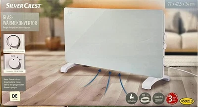 SILVERCREST® Glas-Wärmekonvektor / 77x43x24 Konvektor Heizgerät SGH2000B3 2000W