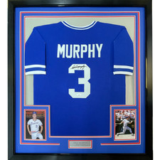 FRAMED Autographed/Signed DALE MURPHY 33x42 Atlanta Royal Blue Jersey JSA COA