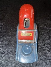 RARE Vintage Small Stanley Wood Planer 6 3/4 In Made in USA Red/Blue Grey