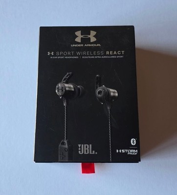 NEW Original Black Under Armour JBL React Sport Wireless Headphones in Retail Pk