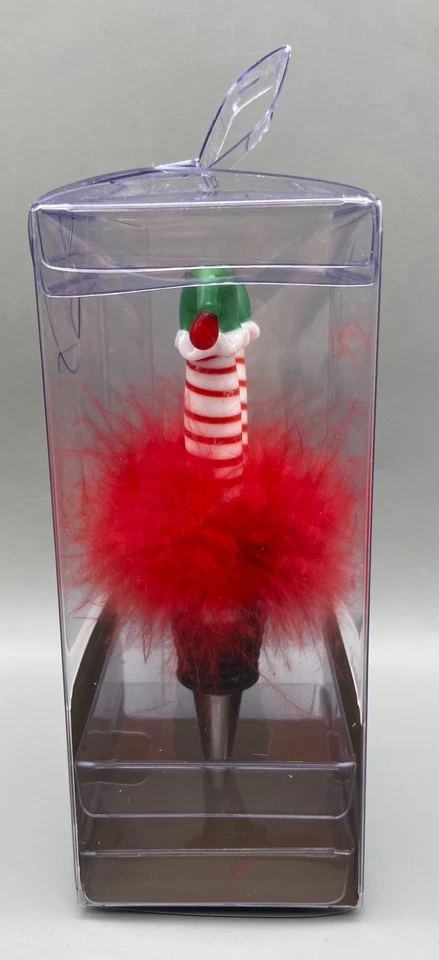 Lindo tapón de vino Pier 1 botella de elfo bocadillo temático de Navidad NUEVO Foto 3 de 4
