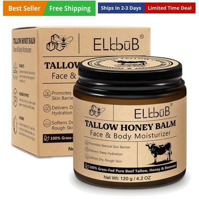 Whipped Tallow Cream for Face & Body - 100% Grass-Fed Beef Tallow, Natural Ho...