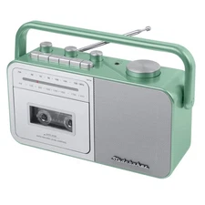 SB2130TS Portable Cassette Player/Recorder with AM/FM Radio Teal/Silver