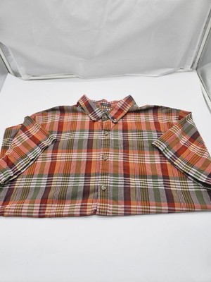 Eddie Bauer Shirt Men's 2XL Plaid Short Sleeve Button Down Classics Fit  Cotton