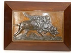 Hunting Dogs Setter Bronze Relief Circa 1900 A-1