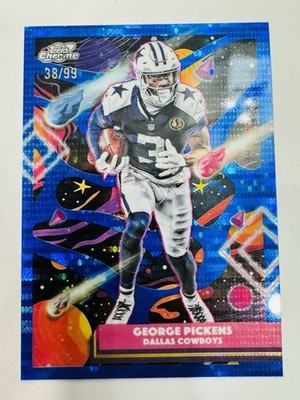Topps Cosmic Chrome 2025 George Pickens Blue Moon Refractor /99 Cowboys #27