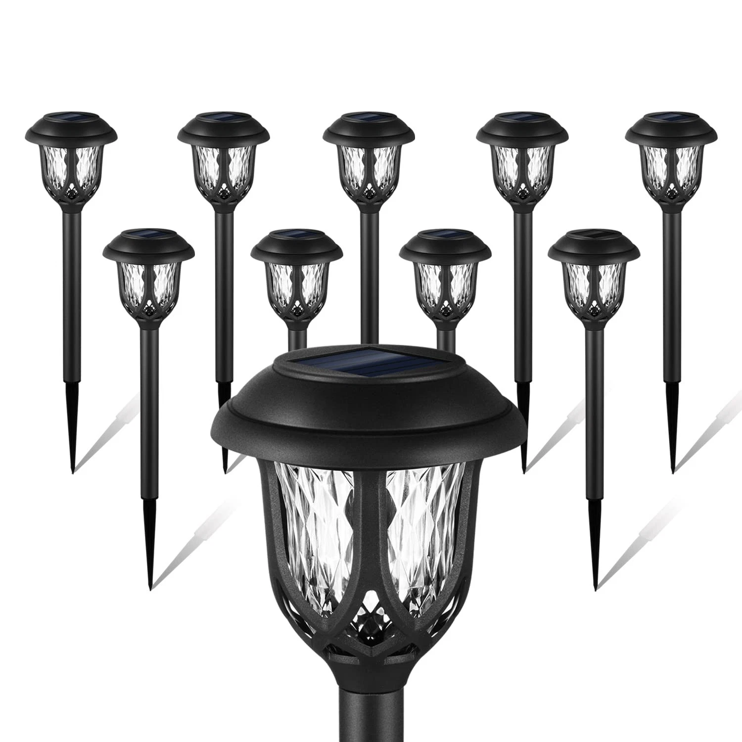 10 Pack Solar Lights Outdoor Decorative, Solar Pathway Lights Outdoor, Solar ...