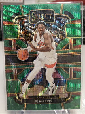RJ Barrett numbered /50 Green Wave Concourse Prizm Toronto Raptors #1