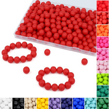 120PCS Silicone Beads, 15Mm Scarlet Red Silicone Beads for Keychain Bracelet Pen