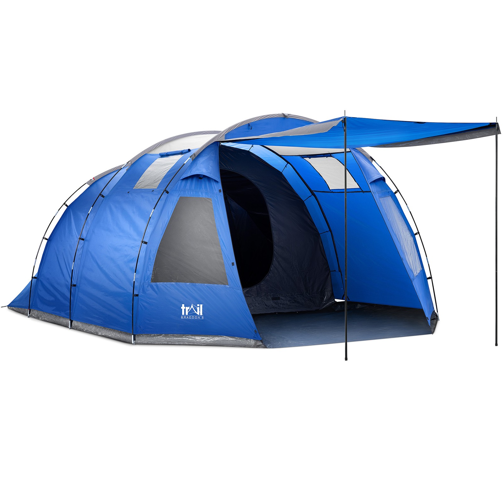 5 Man Tent Festival Family Camping Waterproof 3000mm Dark Bedroom Living Area