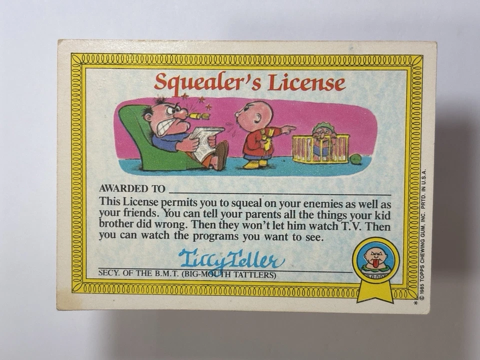 1985 Topps Garbage Pail Kids GPK -Series 1 *Glossy #4a FRYIN’ BRIAN (VG) SeePICS - Image 4 of 4