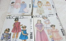 Vtg McCall's Lot/4 sz Ex-Sm-2 Child 8343 7833 7932 8306 DRESS NIGHTGOWN Patterns