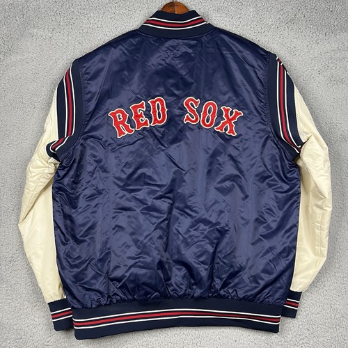 Starter Boston Red Sox Black Label Snap Button Satin Jacket Baseball Mens Large - Picture 9 of 19