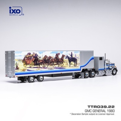 1980 GMC GENERAL WITH TRAILER GREY 1:43 SCALE BY IXO MODELS