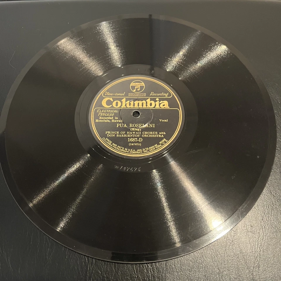 Hawaiian 78 RPM HONOLULU RECORDING Columbia 1687-D Prince of Hawaii Chorus Foto 4 de 4