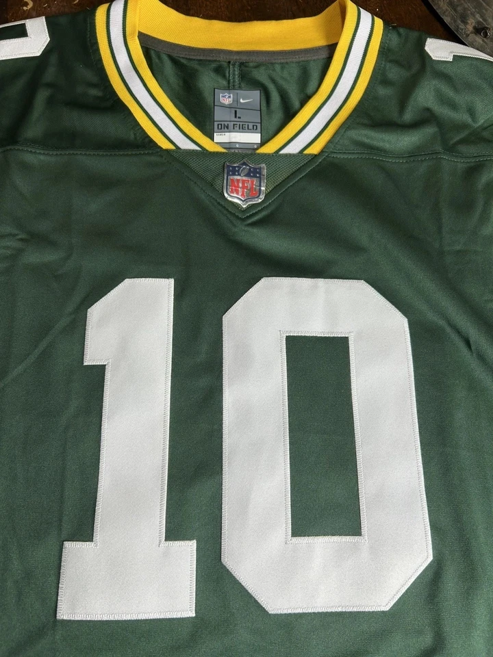 Camiseta deportiva para hombre Jordan Love #10 Green Bay Packers onField cosida verde Foto 3 de 4