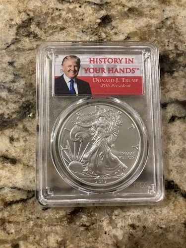 2017-W Burnished American Silver Eagle PCGS SP70 FDOI Trump 1/1000 ✪COINGIANTS✪