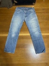 Vintage Levis Zip Fly Straight Leg Distressed Denim Jeans 36 Orange Tab