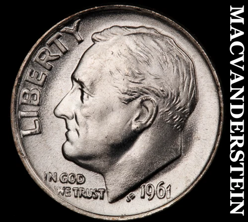 1961 Roosevelt Dime- Silver- Choice Gem Brilliant Uncirculated Luster #i9392