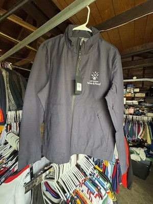 New BUGATCHI Jacket Midnight Navy Artisans Wine & Food Embroidered Medium