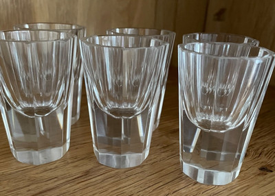 6 Kristall Schnapsgläser Moser 2 cl facettiert Vintage Karlsbad