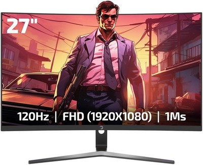 27 zoll Curved Monitor FullHD 120hz 1ms HDMI VGA  mit Lautsprecher GAMEPOWER F20