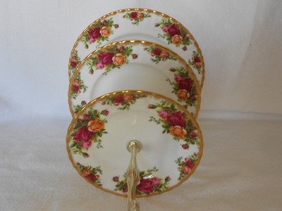 ROYAL ALBERT OLD COUNTRY ROSES 3 ETAGEN BONE CHINA KUCHENSTÄNDER 36 CM HOCH SEHR GUTER ZUSTAND