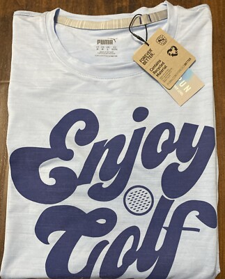 NWT PUMA CLOUDSPUN ENJOY GOLF PRINT TEE SP23 BLUE Men's M,XL. A4