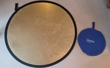 Large Lastolite Reflector/Brightener Round Folding Reflector - Gold/Silver 99cm NP~109€