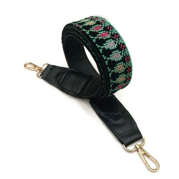 Handbag Belt Wide Replacement Hand Embroidered Bag Shoulder Crossbody Hand Made-image