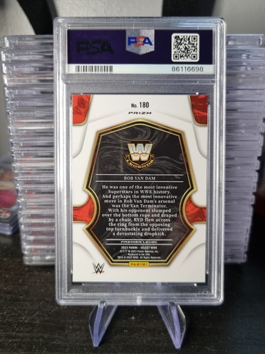 PSA 10 ROB VAN DAM Legends Tri-Color Prizm Premier Level 2023 Panini WWE Select - Picture 2 of 2