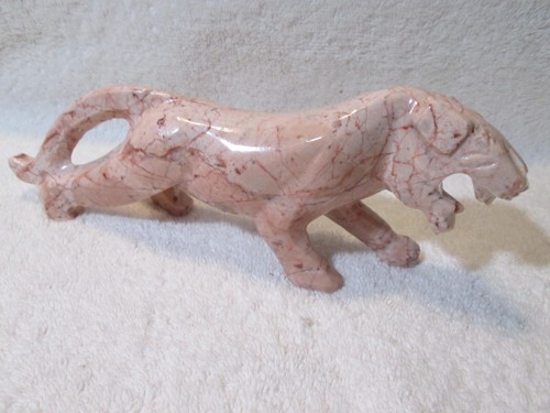 Caja coral piedra rosa fosilizada teselada vintage Filipinas león tallado - Imagen 10 de 17