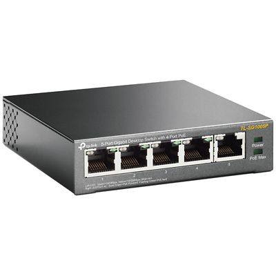 TP-Link TL-SG1005P, Switch, schwarz