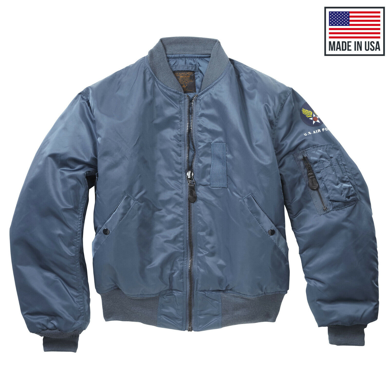 Bomber Jacket Original US MA1 Flight Flying Military Vintage Blue Padded  Coat