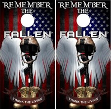 Fallen Heros Flag Patriotic Cornhole Wrap Bag Toss Skin Decal Sticker