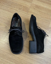 Gianni Versace 8 Vintage Suede Black Wide Dress Derby Shoes Mens