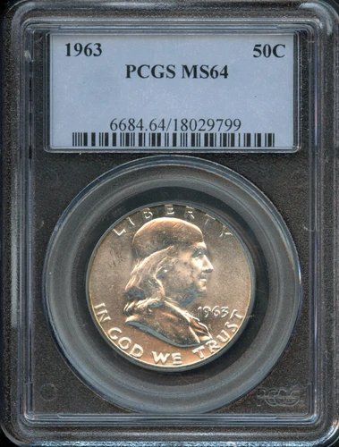 PCGS - Franklin Half Dollar - 50c - 1963 - MS-64