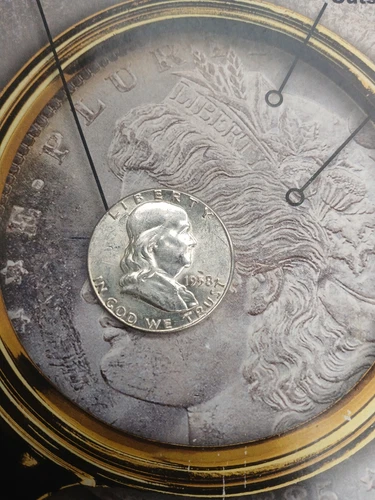 Silver 90% Franklin Half Dollar 1958-P Mint Almost UNC TP-8747