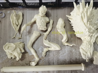 Unpainted Resin The Monkey King Blue waves pool first edition Statue In Stock