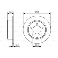 Bosch 2X Bremsscheibe Hinten 262 Voll FüR Mitsubishi Lancer Viii Cy_A