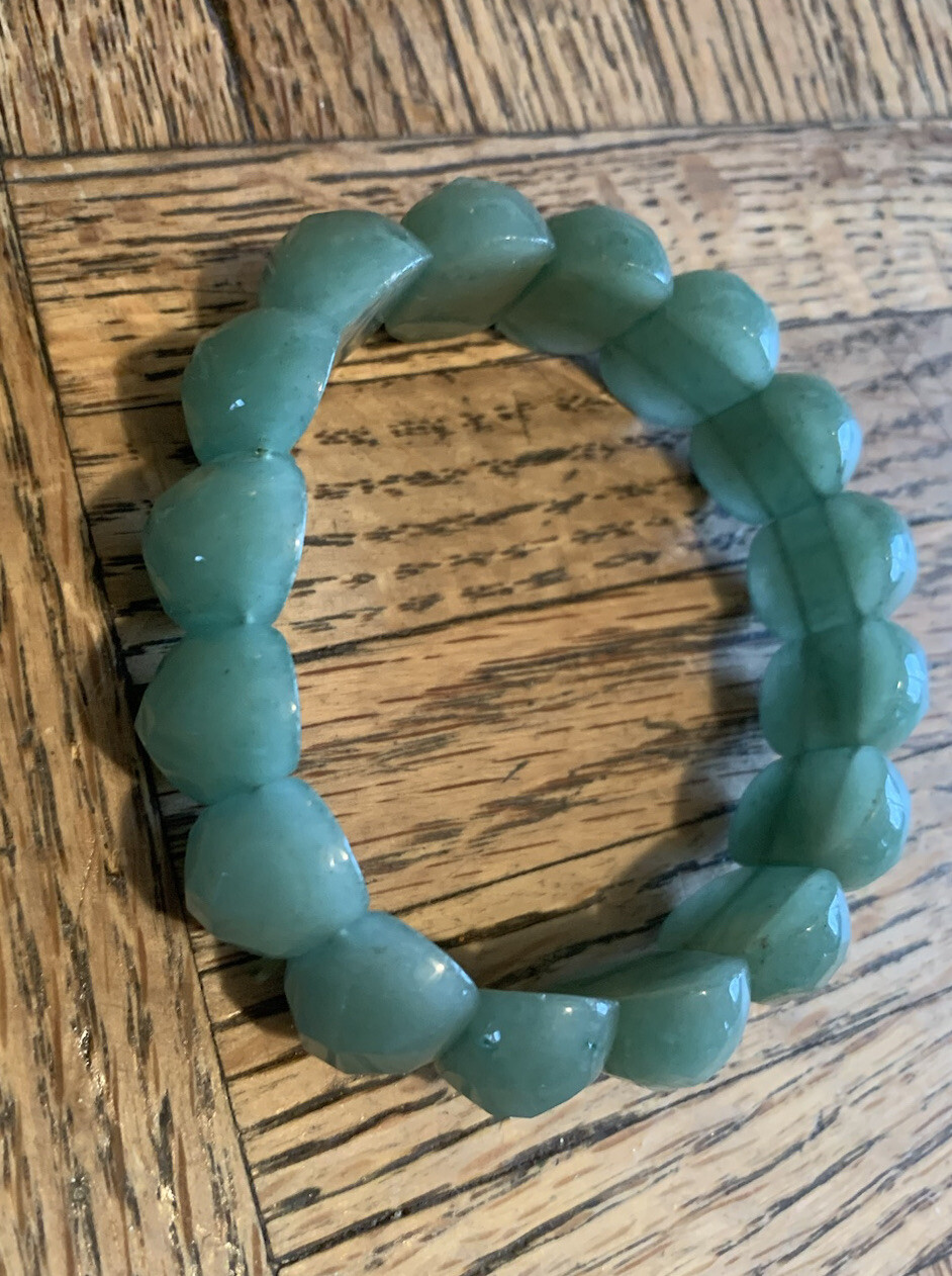 Amazonite Oval Gemstone Double Drill Stretch Bang… - image 3