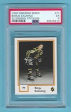 1990 Swedish Semic 77 Borje Salming Maple Leafs! PSA 5 EX! NO PSA HIGHER! RARE!